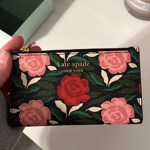 Kate Spade pink and red rose wallet brand new never used